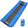 Foxelli Self Inflating Sleeping Pad for Camping, Backpacking, Hiking, Insulated Foam Lightweight Camping Mat, Inflatable Camp Mattress with Pillow(Blue-grey)