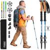 Foxelli Trekking Poles – Lightweight Collapsible Aircraft Grade Aluminum Hiking Poles with Cork Grips Quick Locks & All-Terrain Accessories – Pair of 2(Blue)