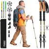 Foxelli Trekking Poles – Lightweight Collapsible Aircraft Grade Aluminum Hiking Poles with Cork Grips Quick Locks & All-Terrain Accessories – Pair of 2(Khaki)