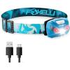 Foxelli USB-C Rechargeable LED Headlamp – Super Bright, Lightweight Head Lamp for Running, Camping, Hiking & Work – Comfortable Fit for Adults & Kids(Forest)