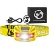 Foxelli USB‑C Rechargeable LED Headlamp – Ultra‑Light 2.4 oz & Bright 180 Lumens – Red/White Light, 5 Modes, IPX5 Waterproof, 40 h Runtime for Trail Running, Camping, Hiking(Neon Yellow)
