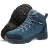 Foxelli Women’s Hiking Boots – Waterproof Lightweight & Breathable Suede Leather(Blue)