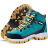 Foxelli Women’s Hiking Boots – Waterproof Lightweight & Breathable Suede Leather(Teal)