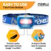 Foxelli LED Headlamp Bundle of 2 – Blue & Pink: Waterproof, White & Red Light, Comfortable Band, 3 AAA Batteries Included