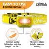 Foxelli LED Headlamp Bundle of 2 – Yellow & Blue: Waterproof, White & Red Light, Comfortable Band, 3 AAA Batteries Included