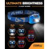 Foxelli Rechargeable LED Headlamp Bundle of 2 – Blue & Forest: Ultralight Waterproof Head Lamp with Red Light for Running, Camping, Hiking & Outdoor