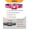 Foxelli Rechargeable LED Headlamp Bundle of 2 – Khaki & Pink: Ultralight Waterproof Head Lamp with Red Light for Running, Camping, Hiking & Outdoor