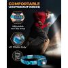 Foxelli Rechargeable LED Headlamp Bundle of 2 – Yellow & Forest: Ultralight Waterproof Head Lamp with Red Light for Running, Camping, Hiking & Outdoor