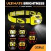 Foxelli Rechargeable LED Headlamp Bundle of 2 – Yellow & Forest: Ultralight Waterproof Head Lamp with Red Light for Running, Camping, Hiking & Outdoor
