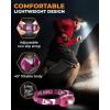 Foxelli Rechargeable LED Headlamp Bundle of 2 – Yellow & Pink: Ultralight Waterproof Head Lamp with Red Light for Running, Camping, Hiking & Outdoor
