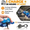 Foxelli Rechargeable Headlamp Bundle of 2 – Blue & Forest: Super Bright LED Head Lamps, Lightweight & Comfortable for Running, Camping, Hiking & Work