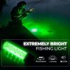 Foxelli Underwater Fishing Light – 3900-Lumen DC12V 30W Submersible IP68 Waterproof Green Fishing Light Attractant with 33ft Cable & Battery Clamps for Night Crappie & Squid