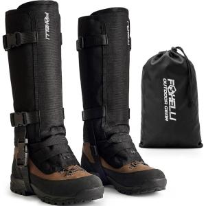Foxelli Snake Gaiters for Men & Women – Durable Snake Protection Leg Guards, Adjustable Lower-Leg Protection for Hunting, Hiking, Ranch Work & Rugged Outdoor Terrain